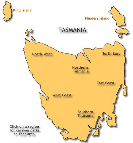 caravan park map tasmania